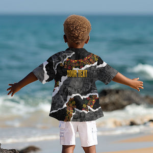 Juneteenth Freedom Day Personalized Grunge Ethnic Motif Kid Hawaiian Shirt Black History