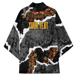 Juneteenth Freedom Day Personalized Grunge Ethnic Motif Kimono Black History