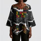 Juneteenth Freedom Day Personalized Grunge Ethnic Motif Kimono Sleeve Blouse Black History