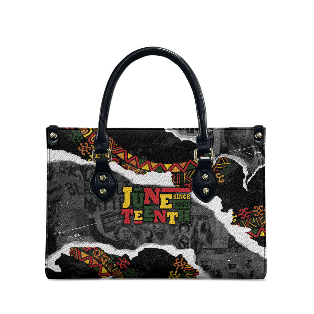 Juneteenth Freedom Day Grunge Ethnic Motif Leather Bag Black History