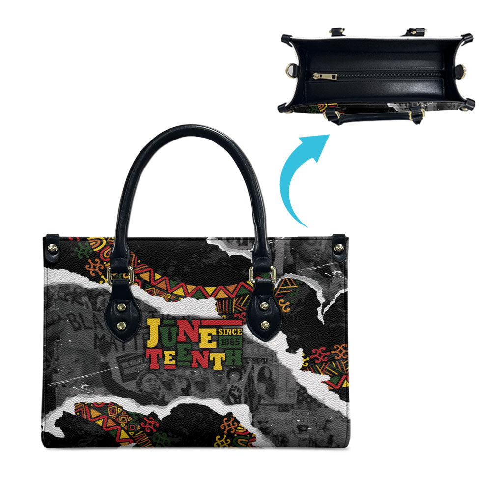 Juneteenth Freedom Day Grunge Ethnic Motif Leather Bag Black History