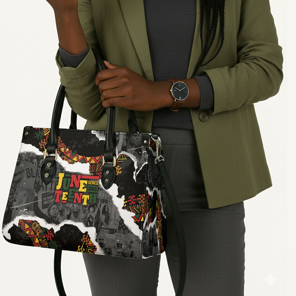 Juneteenth Freedom Day Grunge Ethnic Motif Leather Bag Black History