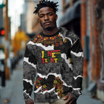 Juneteenth Freedom Day Personalized Grunge Ethnic Motif Long Sleeve Shirt Black History