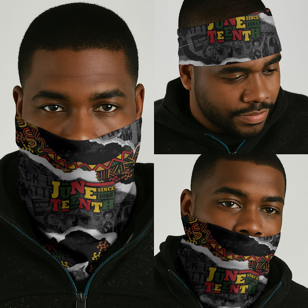 Juneteenth Freedom Day Grunge Ethnic Motif Neck Gaiter Black History