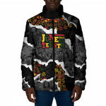 Juneteenth Freedom Day Personalized Grunge Ethnic Motif Padded Jacket Black History