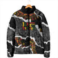 Juneteenth Freedom Day Personalized Grunge Ethnic Motif Padded Jacket Black History