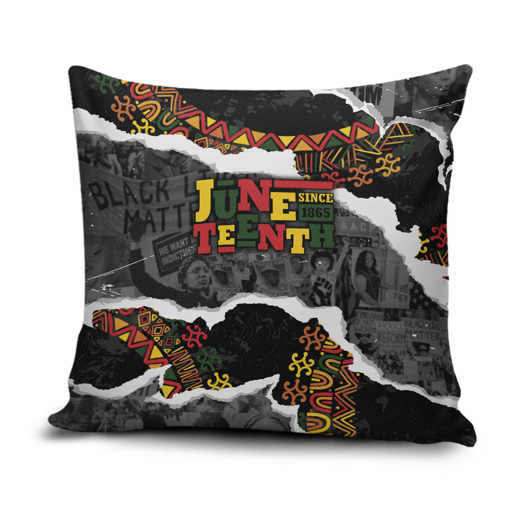Juneteenth Freedom Day Grunge Ethnic Motif Pillow Cover Black History