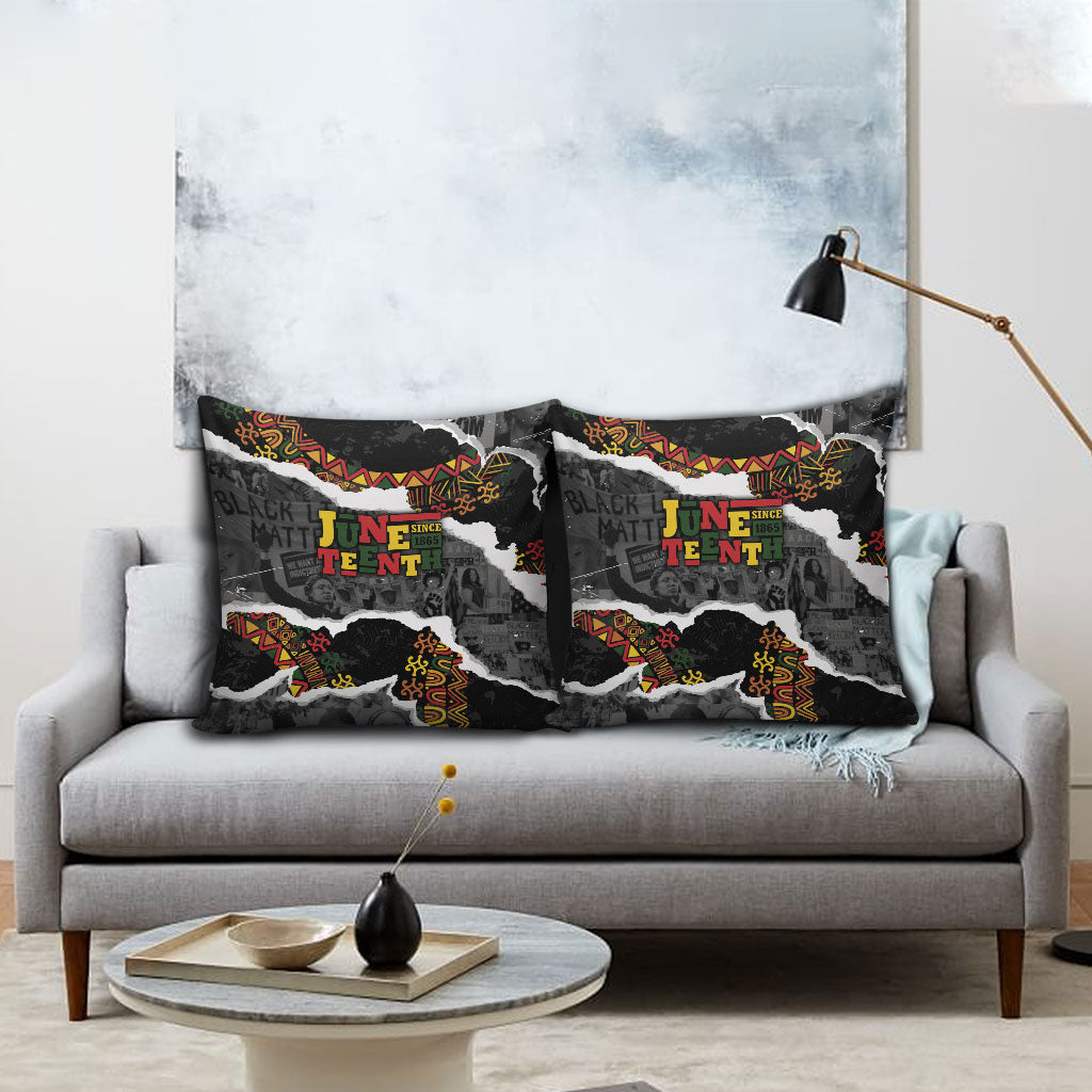 Juneteenth Freedom Day Grunge Ethnic Motif Pillow Cover Black History