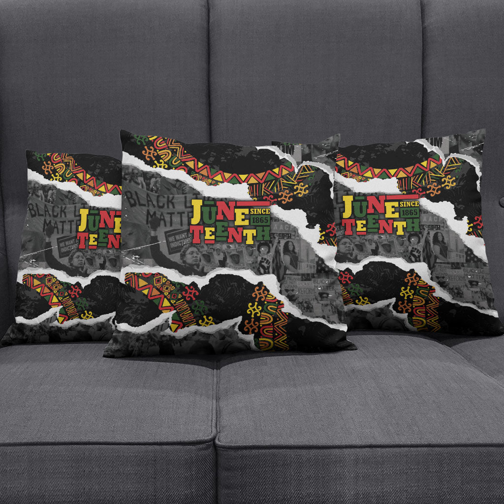 Juneteenth Freedom Day Grunge Ethnic Motif Pillow Cover Black History