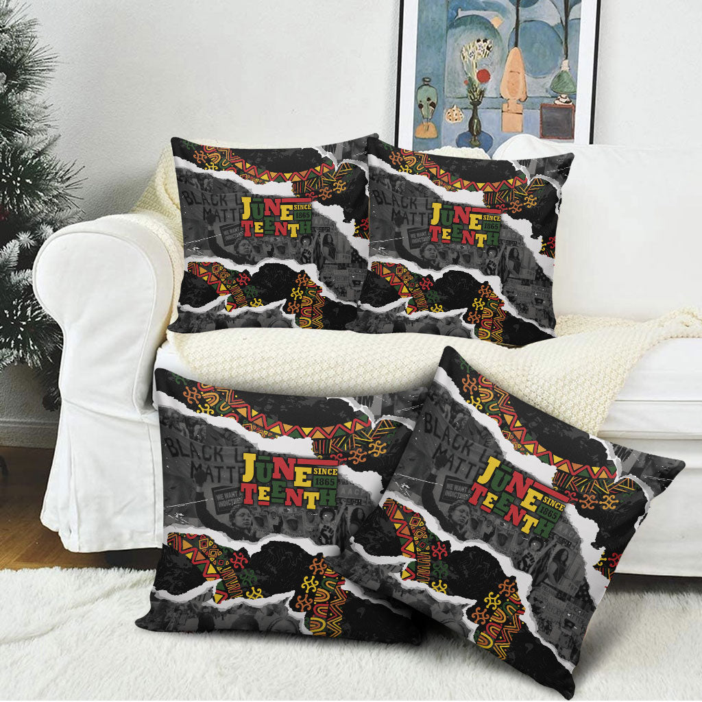 Juneteenth Freedom Day Grunge Ethnic Motif Pillow Cover Black History