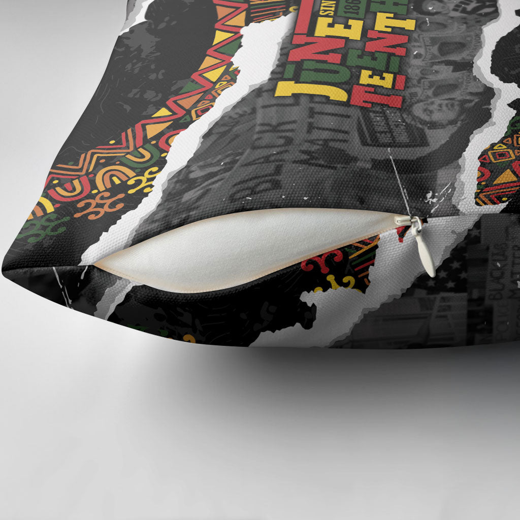 Juneteenth Freedom Day Grunge Ethnic Motif Pillow Cover Black History