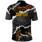 Juneteenth Freedom Day Personalized Grunge Ethnic Motif Polo Shirt Black History