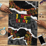 Juneteenth Freedom Day Grunge Ethnic Motif Puzzle Black History