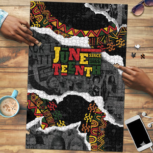 Juneteenth Freedom Day Grunge Ethnic Motif Puzzle Black History