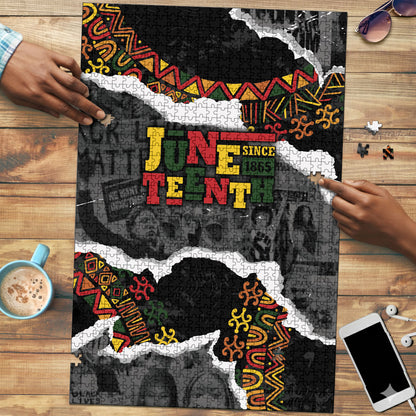 Juneteenth Freedom Day Grunge Ethnic Motif Puzzle Black History