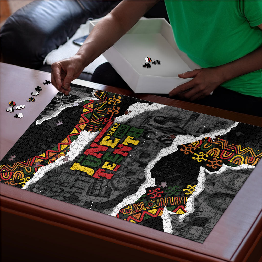 Juneteenth Freedom Day Grunge Ethnic Motif Puzzle Black History