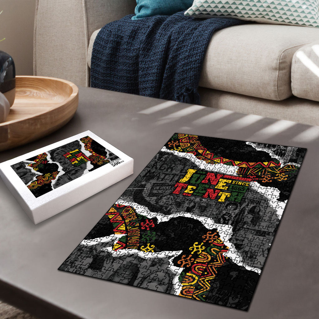 Juneteenth Freedom Day Grunge Ethnic Motif Puzzle Black History