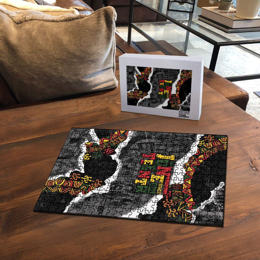 Juneteenth Freedom Day Grunge Ethnic Motif Puzzle Black History