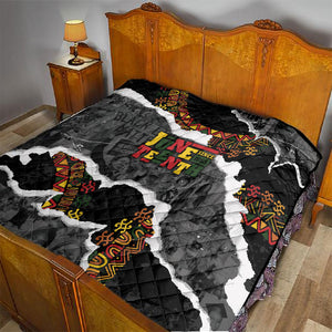 Juneteenth Freedom Day Grunge Ethnic Motif Quilt Black History