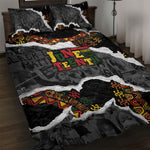 Juneteenth Freedom Day Grunge Ethnic Motif Quilt Bed Set Black History