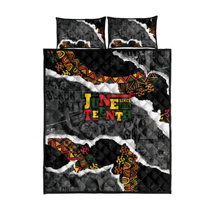 Juneteenth Freedom Day Grunge Ethnic Motif Quilt Bed Set Black History