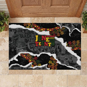 Juneteenth Freedom Day Grunge Ethnic Motif Rubber Doormat Black History
