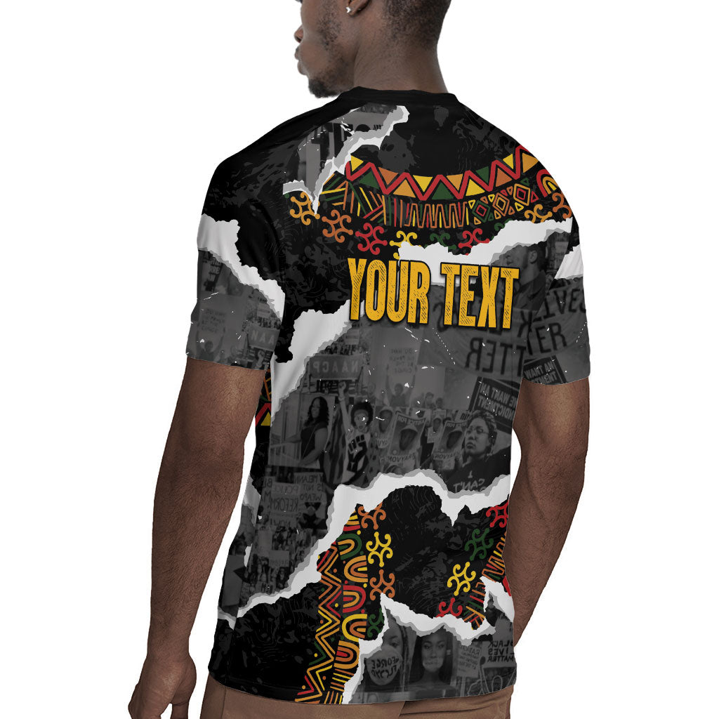 Juneteenth Freedom Day Personalized Grunge Ethnic Motif Rugby Jersey Black History