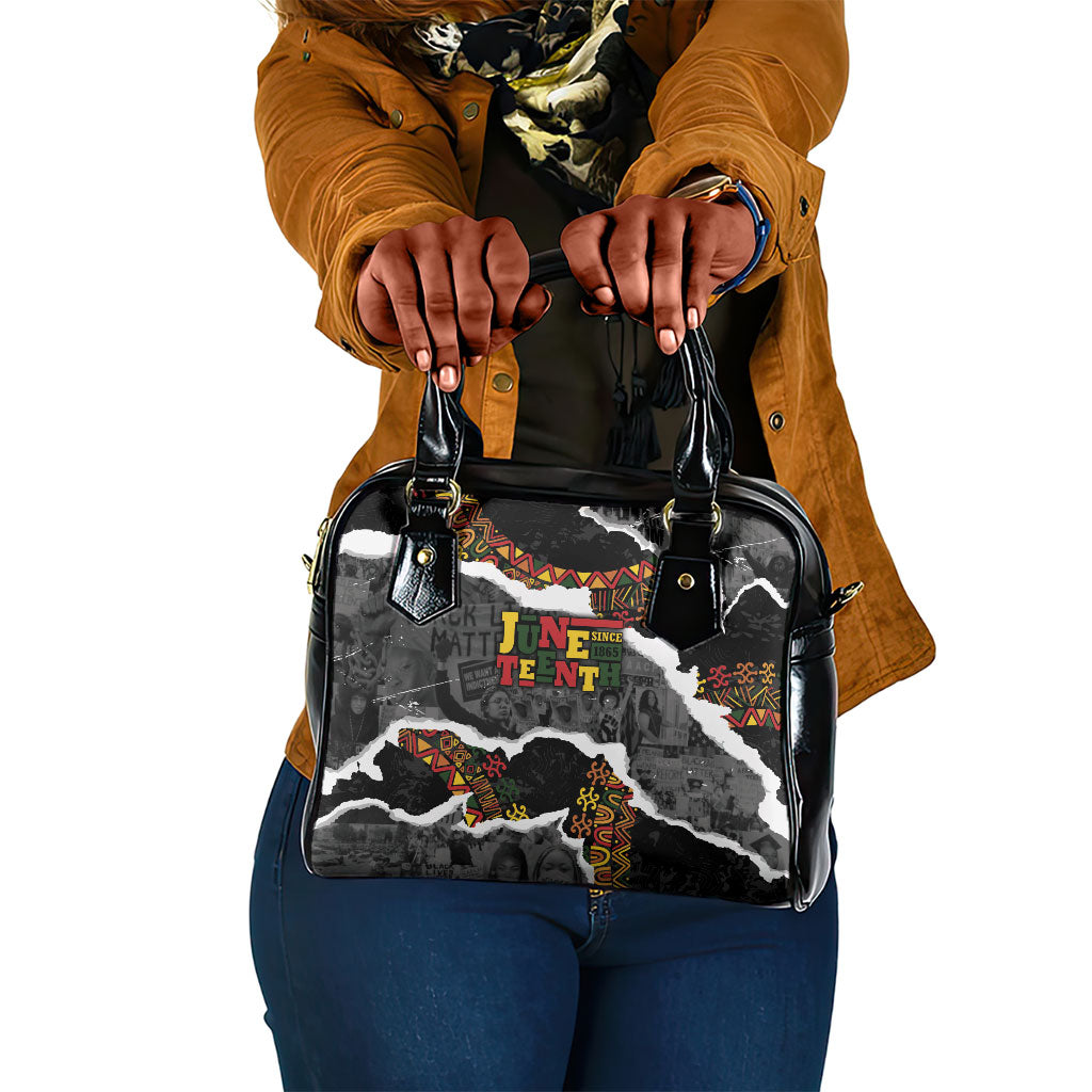 Juneteenth Freedom Day Grunge Ethnic Motif Shoulder Handbag Black History