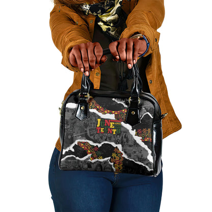 Juneteenth Freedom Day Grunge Ethnic Motif Shoulder Handbag Black History