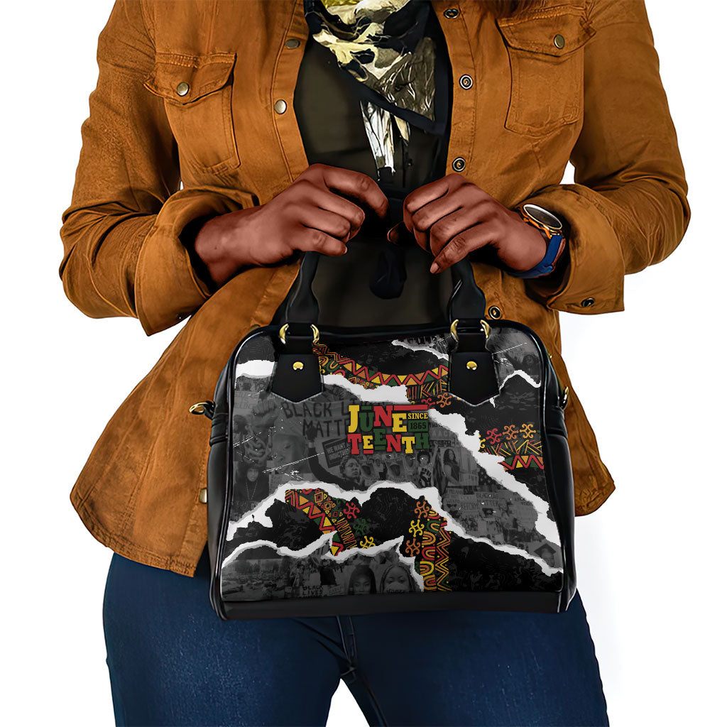 Juneteenth Freedom Day Grunge Ethnic Motif Shoulder Handbag Black History