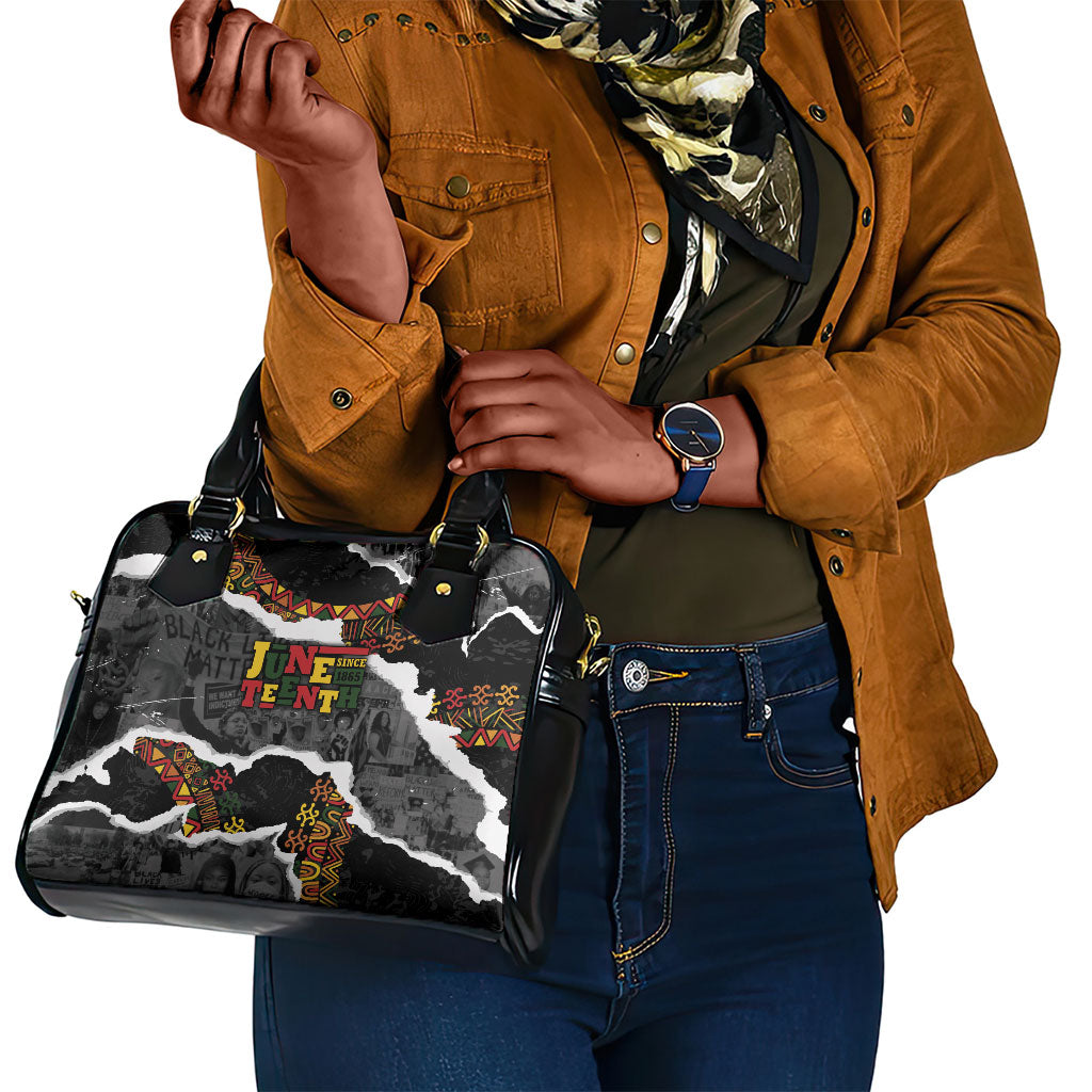 Juneteenth Freedom Day Grunge Ethnic Motif Shoulder Handbag Black History