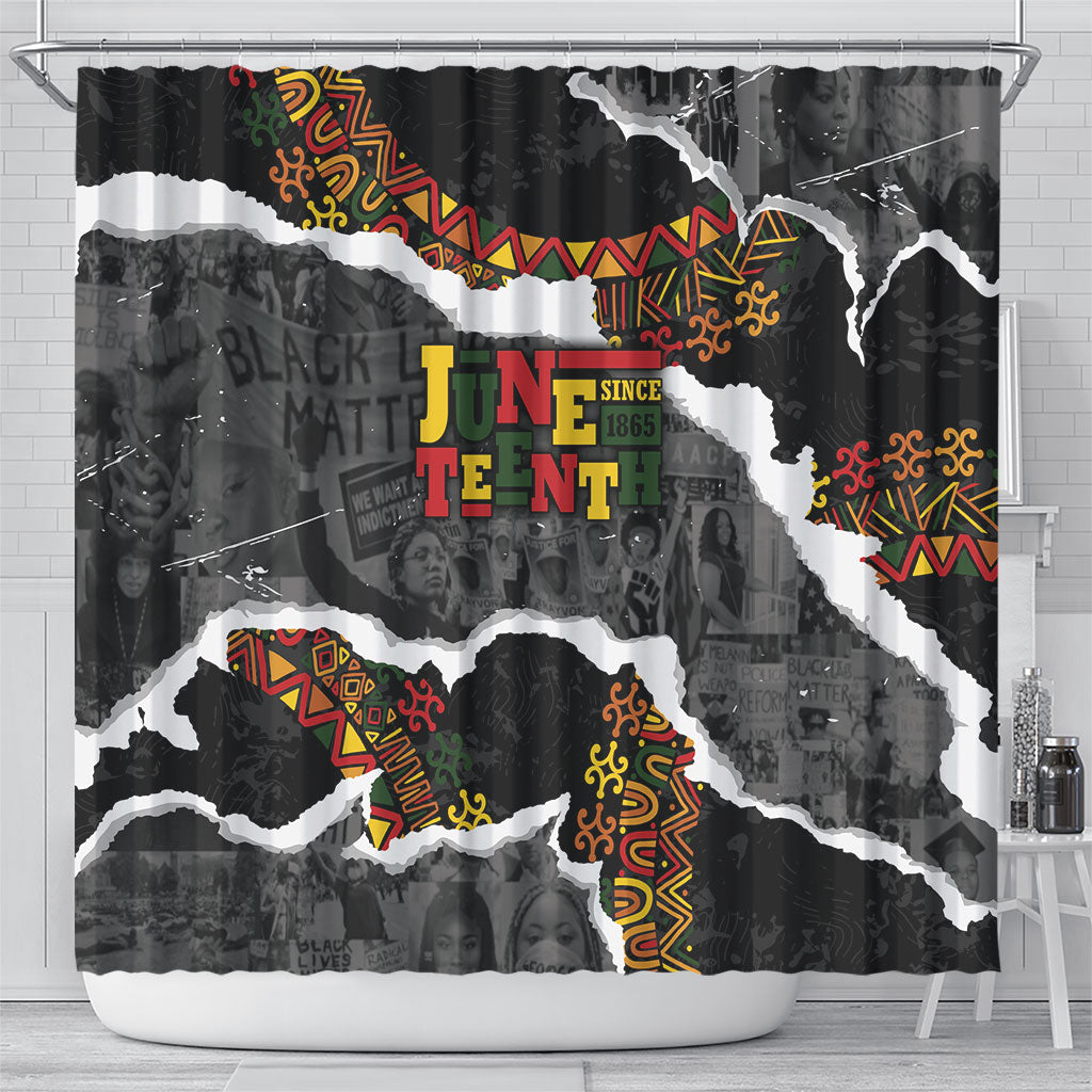 Juneteenth Freedom Day Grunge Ethnic Motif Shower Curtain Black History