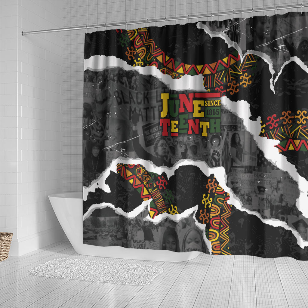 Juneteenth Freedom Day Grunge Ethnic Motif Shower Curtain Black History
