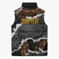 Juneteenth Freedom Day Personalized Grunge Ethnic Motif Sleeveless Puffer Jacket Black History