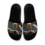 Juneteenth Freedom Day Grunge Ethnic Motif Slide Sandals Black History