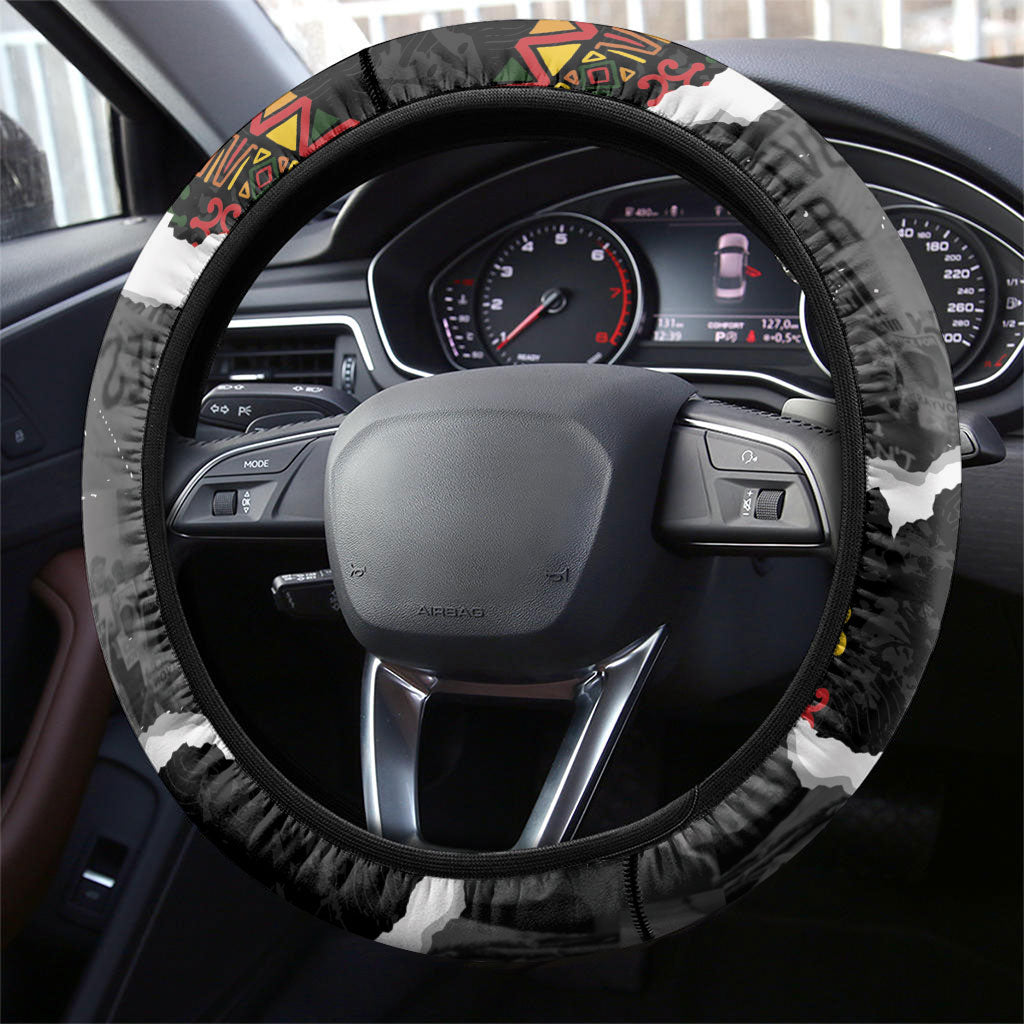 Juneteenth Freedom Day Grunge Ethnic Motif Steering Wheel Cover Black History
