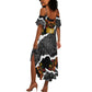 Juneteenth Freedom Day Personalized Grunge Ethnic Motif Summer Maxi Dress Black History