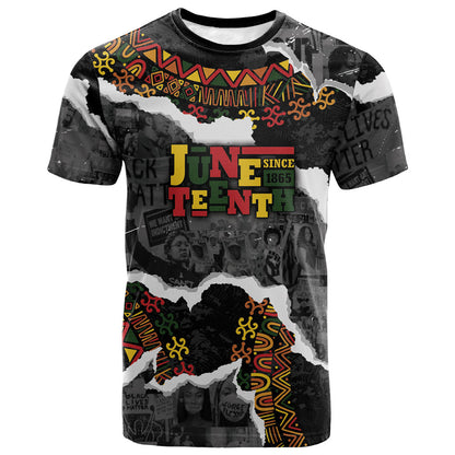 Juneteenth Freedom Day Personalized Grunge Ethnic Motif T shirt Black History