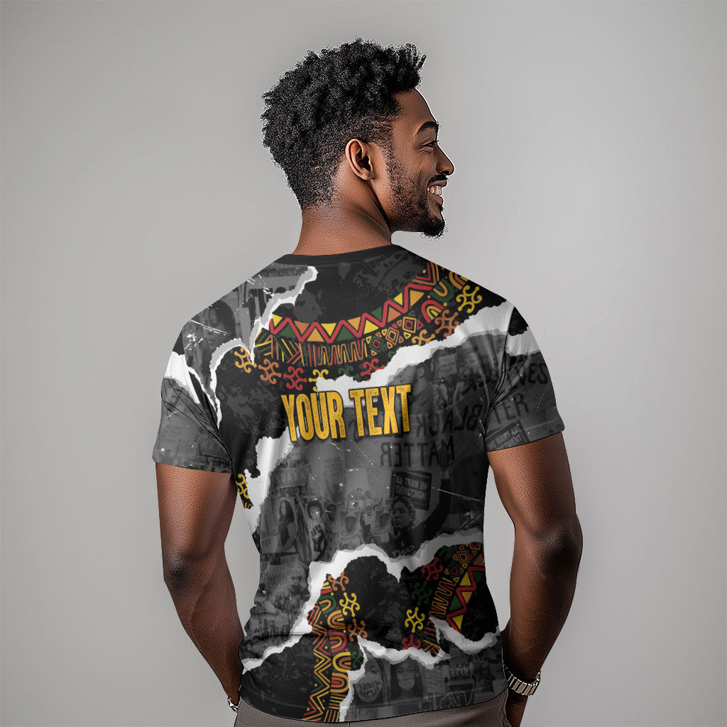Juneteenth Freedom Day Personalized Grunge Ethnic Motif T shirt Black History