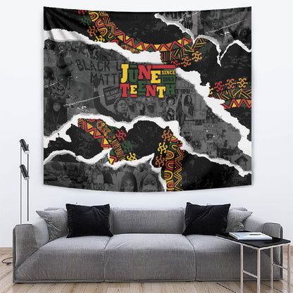 Juneteenth Freedom Day Grunge Ethnic Motif Tapestry Black History