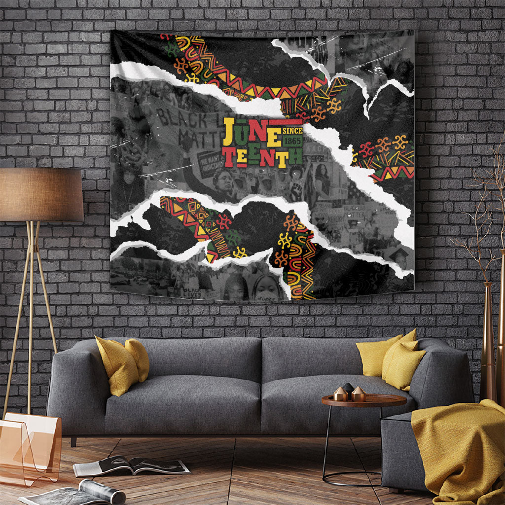 Juneteenth Freedom Day Grunge Ethnic Motif Tapestry Black History
