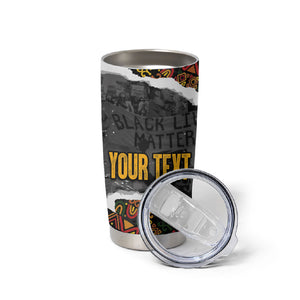 Juneteenth Freedom Day Personalized Grunge Ethnic Motif Tumbler Cup Black History