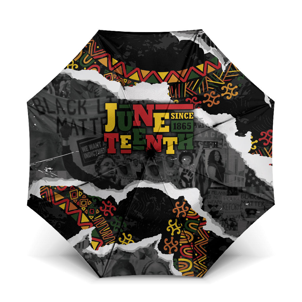 Juneteenth Freedom Day Grunge Ethnic Motif Umbrella Black History