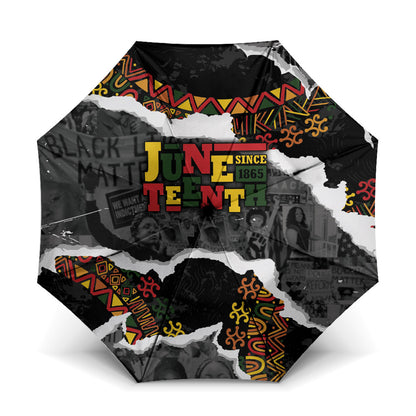 Juneteenth Freedom Day Grunge Ethnic Motif Umbrella Black History