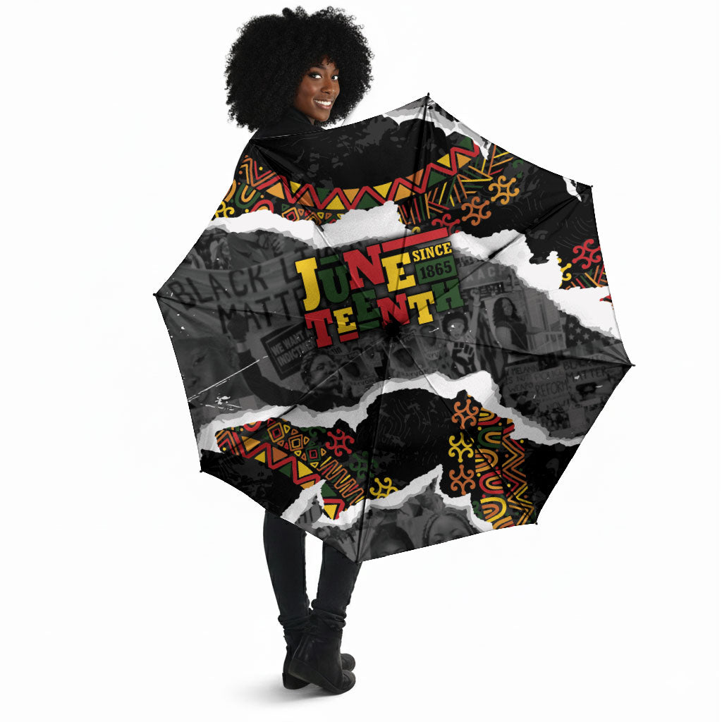 Juneteenth Freedom Day Grunge Ethnic Motif Umbrella Black History