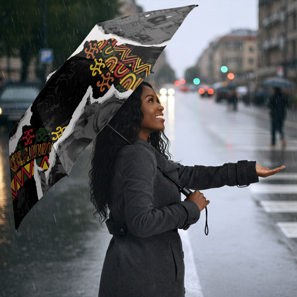 Juneteenth Freedom Day Grunge Ethnic Motif Umbrella Black History