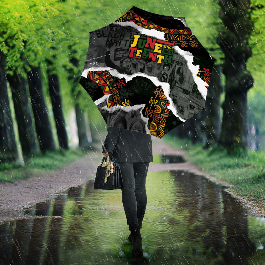 Juneteenth Freedom Day Grunge Ethnic Motif Umbrella Black History