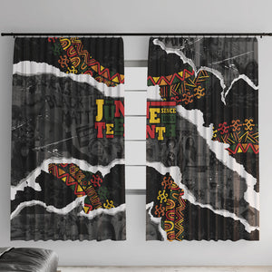 Juneteenth Freedom Day Grunge Ethnic Motif Window Curtain Black History