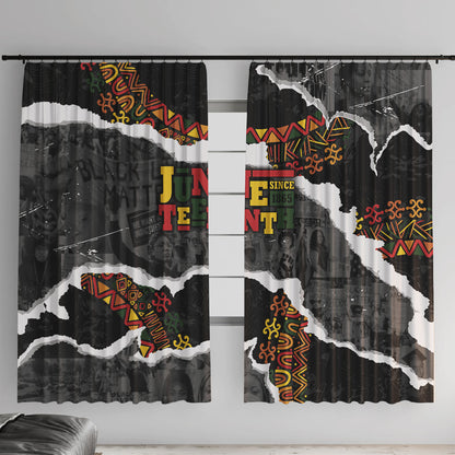 Juneteenth Freedom Day Grunge Ethnic Motif Window Curtain Black History