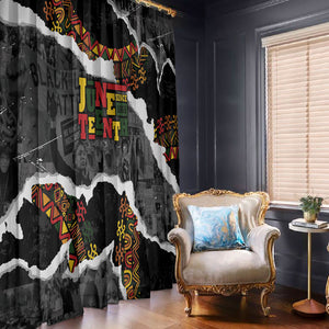 Juneteenth Freedom Day Grunge Ethnic Motif Window Curtain Black History